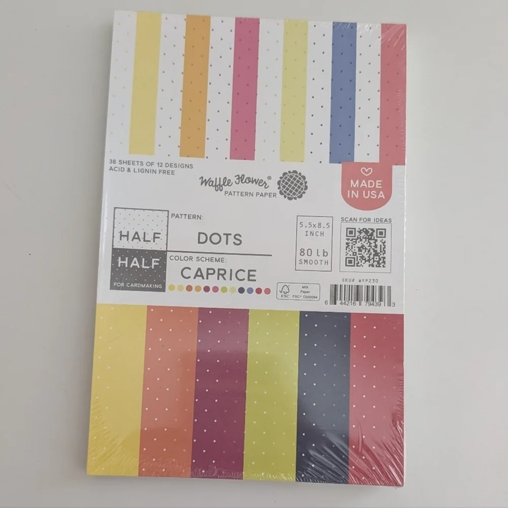 2/$20 Waffle Flower Dots, Caprice Half and Half Paper
